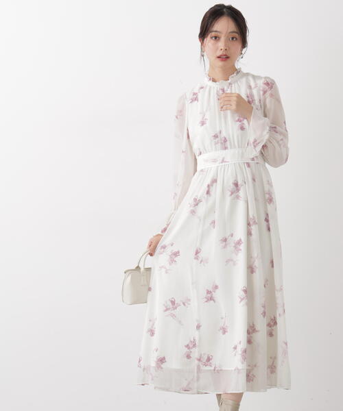 PROPORTION BODY DRESSING(プロポーションボディドレッシング)の「花柄プリントギャザーワンピース / 1216140103(ワンピース・レディース・ピンク/ブルー/ブラック・SMALL/P/S/MEDIUM)」の1枚目の写真