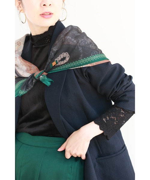 cawaii(カワイイ)の「ベロア×レース 寒さも抜け感も我慢しない インナー(Tシャツ/カットソー・レディース・アイボリー/ブラック・S~M/L~LL)」の10枚目の写真