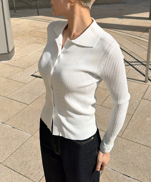 JENNE(ジェンヌ)の「とろみサマートップス(ニット/セーター・レディース・ブラック/ホワイト・SMALL/MEDIUM/LARGE)」の19枚目の写真