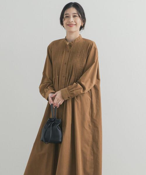 URBAN RESEARCH DOORS(アーバンリサーチドアーズ)の「ピーチタッチピンタックワンピース(ワンピース・レディース・キャメル/ブラック/カーキ・FREE)」の7枚目の写真