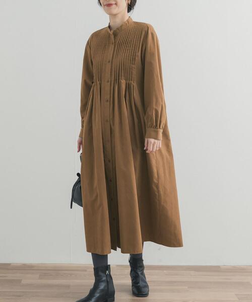 URBAN RESEARCH DOORS(アーバンリサーチドアーズ)の「ピーチタッチピンタックワンピース(ワンピース・レディース・キャメル/ブラック/カーキ・FREE)」の8枚目の写真