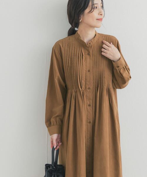 URBAN RESEARCH DOORS(アーバンリサーチドアーズ)の「ピーチタッチピンタックワンピース(ワンピース・レディース・キャメル/ブラック/カーキ・FREE)」の10枚目の写真