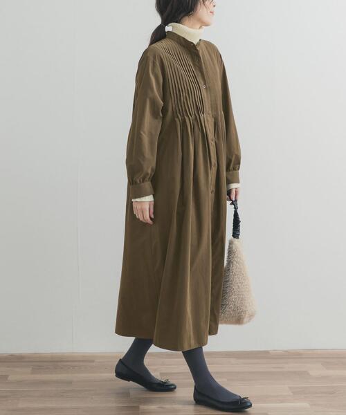 URBAN RESEARCH DOORS(アーバンリサーチドアーズ)の「ピーチタッチピンタックワンピース(ワンピース・レディース・キャメル/ブラック/カーキ・FREE)」の21枚目の写真