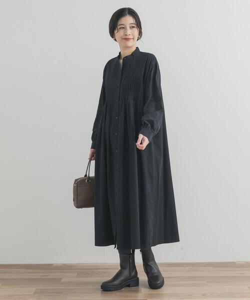 URBAN RESEARCH DOORS（アーバンリサーチドアーズ）の「ピーチタッチピンタックワンピース（ワンピース・レディース・キャメル/ブラック/カーキ・FREE）」の6枚目の写真