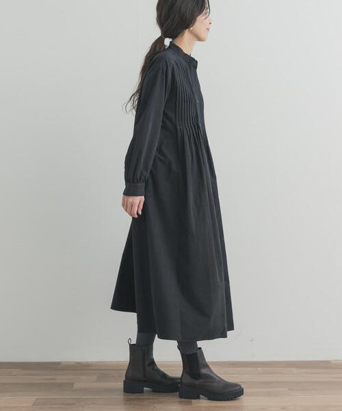 URBAN RESEARCH DOORS（アーバンリサーチドアーズ）の「ピーチタッチピンタックワンピース（ワンピース・レディース・キャメル/ブラック/カーキ・FREE）」の8枚目の写真