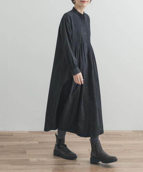 URBAN RESEARCH DOORS（アーバンリサーチドアーズ）の「ピーチタッチピンタックワンピース（ワンピース・レディース・キャメル/ブラック/カーキ・FREE）」の9枚目の写真