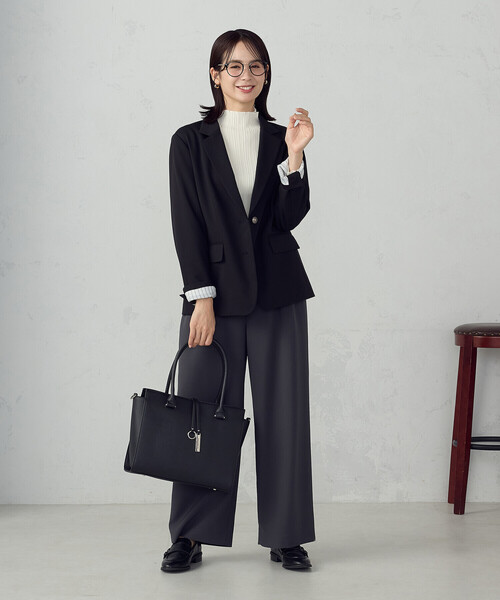 COMME CA ISM(コムサイズム)の「ギャザーパンツ / セットアップ対応(その他パンツ・レディース・ブラック/チャコール・FREE)」の4枚目の写真