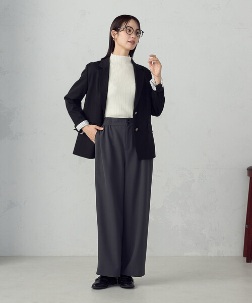 COMME CA ISM(コムサイズム)の「ギャザーパンツ / セットアップ対応(その他パンツ・レディース・ブラック/チャコール・FREE)」の3枚目の写真