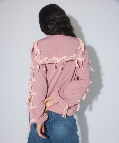 Candy Stripper(キャンディストリッパー)の「FULL OF RIBBON SAILOR JERSEY ブルゾン(ブルゾン・レディース・ブラック/ライトブルー/ピンク/グレー・FREE)」の9枚目の写真