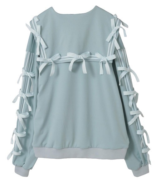 Candy Stripper(キャンディストリッパー)の「FULL OF RIBBON SAILOR JERSEY ブルゾン(ブルゾン・レディース・ブラック/ライトブルー/ピンク/グレー・FREE)」の19枚目の写真