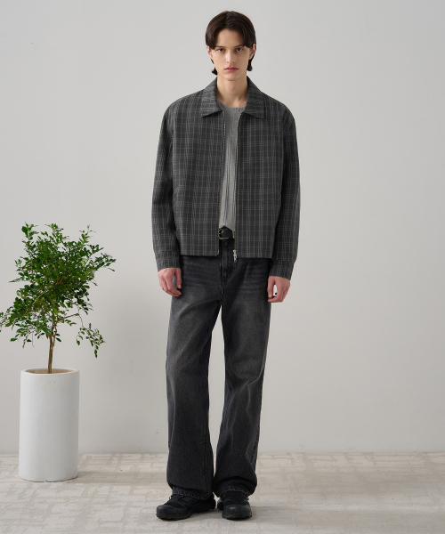 DRAW FIT（ドローフィット）の「ステイブルレイヤーチェックジャケット [グレー]（ブルゾン・メンズ・その他・M/L/XL）」の2枚目の写真