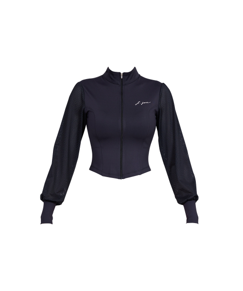 J.JANE（ジェイジェーン）の「メッシュスリーブクロップジャケット(ブラック)（ジャージ・レディース・その他・XS/S/M）」の2枚目の写真