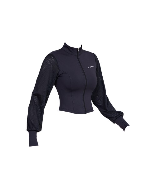 J.JANE（ジェイジェーン）の「メッシュスリーブクロップジャケット(ブラック)（ジャージ・レディース・その他・XS/S/M）」の3枚目の写真
