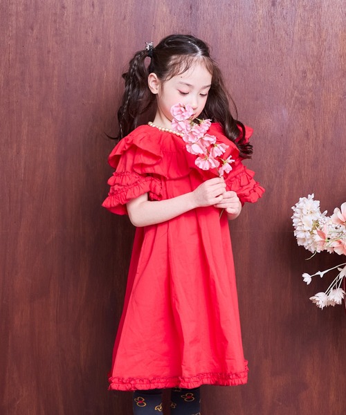 MARKEY'S（マーキーズ）の「フリルワンピース（ワンピース・キッズ・ブラック/レッド・90/150/140/130/120/110/100）」の2枚目の写真