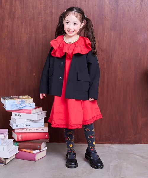 MARKEY'S（マーキーズ）の「フリルワンピース（ワンピース・キッズ・ブラック/レッド・90/150/140/130/120/110/100）」の3枚目の写真