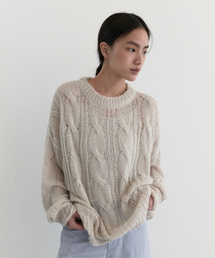 SHEER ROUND OVER KNIT_IVORY