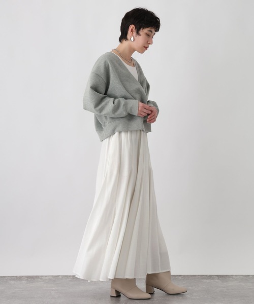 studio CLIP（スタディオクリップ）の「《ウタオ》ロングフレアスカート（スカート・レディース・オフホワイト/ブラック/ライトグレー・FREE）」の6枚目の写真