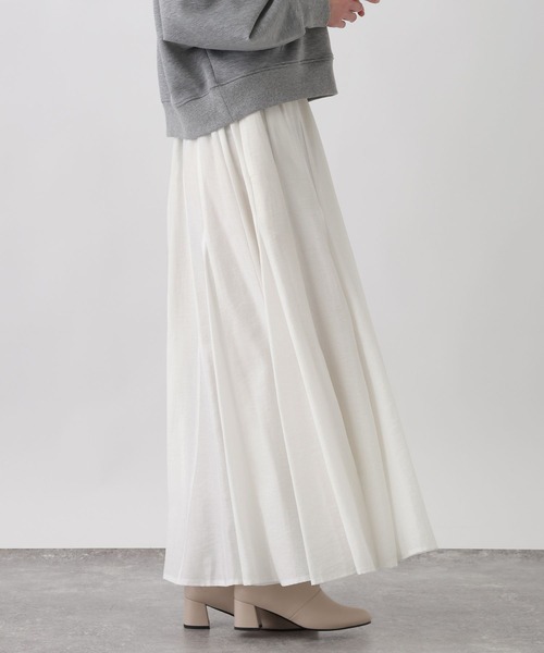 studio CLIP（スタディオクリップ）の「《ウタオ》ロングフレアスカート（スカート・レディース・オフホワイト/ブラック/ライトグレー・FREE）」の9枚目の写真