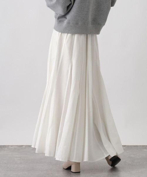 studio CLIP（スタディオクリップ）の「《ウタオ》ロングフレアスカート（スカート・レディース・オフホワイト/ブラック/ライトグレー・FREE）」の11枚目の写真