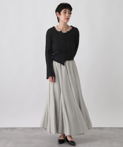 studio CLIP（スタディオクリップ）の「《ウタオ》ロングフレアスカート（スカート・レディース・オフホワイト/ブラック/ライトグレー・FREE）」の12枚目の写真