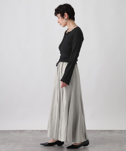 studio CLIP（スタディオクリップ）の「《ウタオ》ロングフレアスカート（スカート・レディース・オフホワイト/ブラック/ライトグレー・FREE）」の13枚目の写真