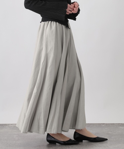 studio CLIP（スタディオクリップ）の「《ウタオ》ロングフレアスカート（スカート・レディース・オフホワイト/ブラック/ライトグレー・FREE）」の15枚目の写真