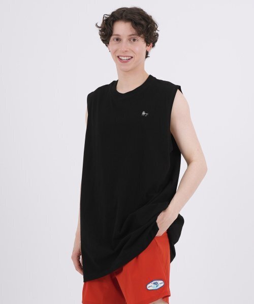 THE-ABON(エイボン)の「フィッシャーマンコットンオーバーサイズノースリーブTシャツブラック(Tシャツ/カットソー・メンズ・ブラック・M/L)」の1枚目の写真