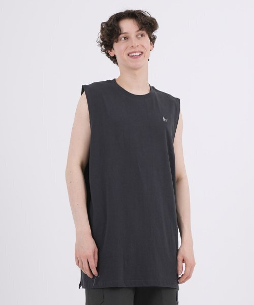 THE-ABON(エイボン)の「フィッシャーマンコットンオーバーサイズノースリーブTシャツブラック(Tシャツ/カットソー・メンズ・ブラック・M/L)」の2枚目の写真
