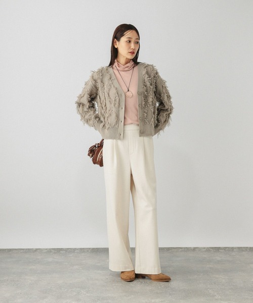 GLOBAL WORK（グローバルワーク）の「フリンジケーブルカーディガン/634006（カーディガン/ボレロ・レディース・ブラウン系その他3/オフホワイト/ブラック・MEDIUM）」の18枚目の写真