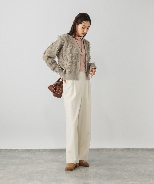 GLOBAL WORK（グローバルワーク）の「フリンジケーブルカーディガン/634006（カーディガン/ボレロ・レディース・ブラウン系その他3/オフホワイト/ブラック・MEDIUM）」の19枚目の写真