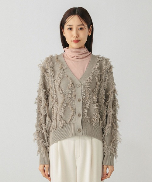 GLOBAL WORK（グローバルワーク）の「フリンジケーブルカーディガン/634006（カーディガン/ボレロ・レディース・ブラウン系その他3/オフホワイト/ブラック・MEDIUM）」の22枚目の写真