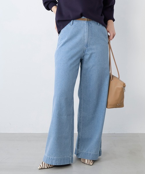 MICA&DEAL(マイカ&ディール)の「バギーライクワイドパンツ〈2サイズ展開〉(チノパンツ・レディース・ホワイト/ベージュ/ネイビー/グレー/ライトブルー・36/38)」の4枚目の写真