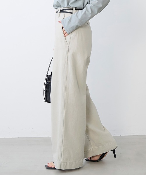 MICA&DEAL(マイカ&ディール)の「バギーライクワイドパンツ〈2サイズ展開〉(チノパンツ・レディース・ホワイト/ベージュ/ネイビー/グレー/ライトブルー・36/38)」の7枚目の写真