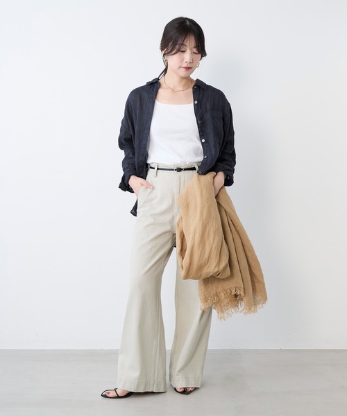 MICA&DEAL(マイカ&ディール)の「バギーライクワイドパンツ〈2サイズ展開〉(チノパンツ・レディース・ホワイト/ベージュ/ネイビー/グレー/ライトブルー・36/38)」の11枚目の写真