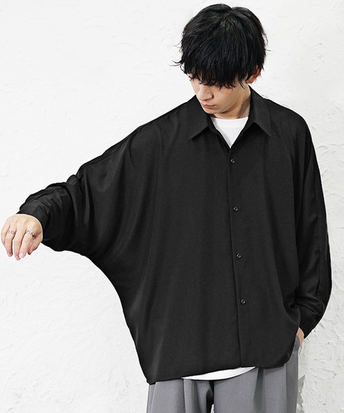 MinoriTY(マイノリティ)の「【MinoriTY】とろみ素材ドルマンシルエットルーズシャツ オーバーサイズ ルーズフィット レギュラーカラー メンズ(シャツ/ブラウス・メンズ・ブラック/カーキ/アイボリー・L/M/S)」の14枚目の写真