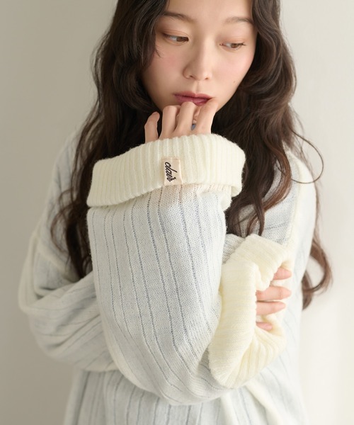 apres jour clair(アプレジュールクレア)の「【apres jour clair】オーバーサイズシアーニット(ニット/セーター・レディース・アイボリー/ピンクベージュ/ベージュ/グレー・X-LARGE/フリー)」の7枚目の写真