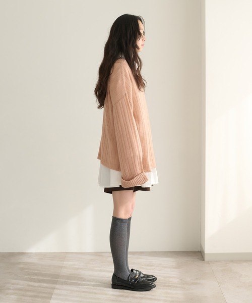 apres jour clair(アプレジュールクレア)の「【apres jour clair】オーバーサイズシアーニット(ニット/セーター・レディース・アイボリー/ピンクベージュ/ベージュ/グレー・X-LARGE/フリー)」の22枚目の写真