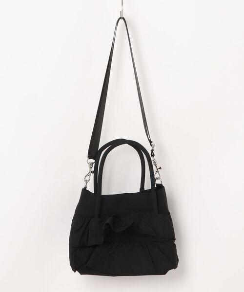 Right-on(ライトオン)の「【HONEYSUCKLE ROSE】フリルミニショルダー (愛らしさ / 存在感 / 機能性)(ショルダーバッグ・レディース・ブラック/キナリ・ONE SIZE)」の13枚目の写真