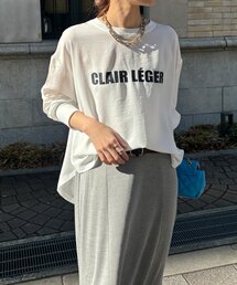袖リブバックボタンジョーゼットロゴプルオーバー