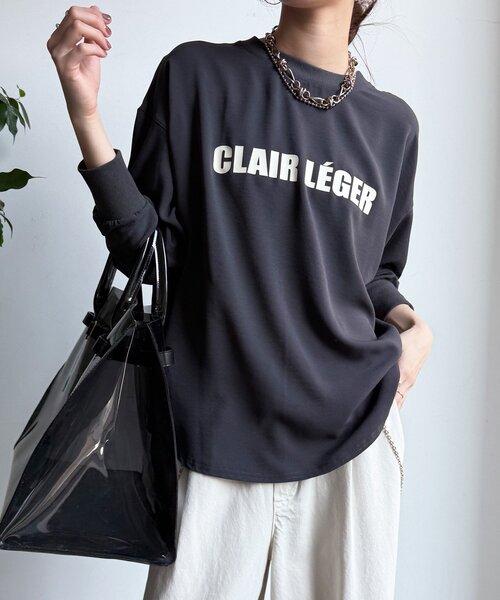 DouDou（ドゥドゥ）の「袖リブバックボタンジョーゼットロゴプルオーバー（シャツ/ブラウス・レディース・ライトグレー/オフホワイト/チャコールグレー・FREE）」の2枚目の写真