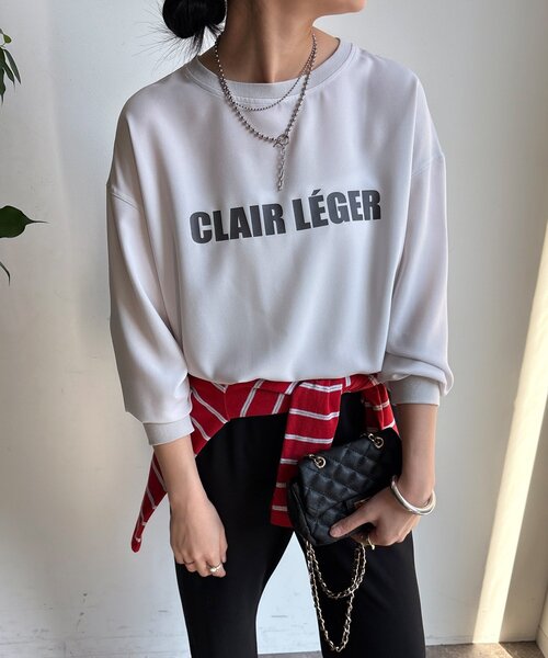 DouDou（ドゥドゥ）の「袖リブバックボタンジョーゼットロゴプルオーバー（シャツ/ブラウス・レディース・ライトグレー/オフホワイト/チャコールグレー・FREE）」の3枚目の写真