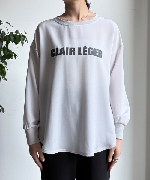 DouDou（ドゥドゥ）の「袖リブバックボタンジョーゼットロゴプルオーバー（シャツ/ブラウス・レディース・ライトグレー/オフホワイト/チャコールグレー・FREE）」の7枚目の写真