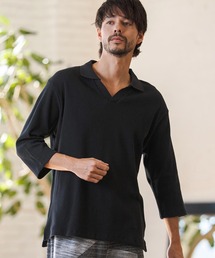 CAMBIO（カンビオ）の「ms6400- Honeycomb Waffle 3-4 Sleeve Skipper Polo Shirts スキッパーポロシャツ(S64026cmb)（ポロシャツ）」