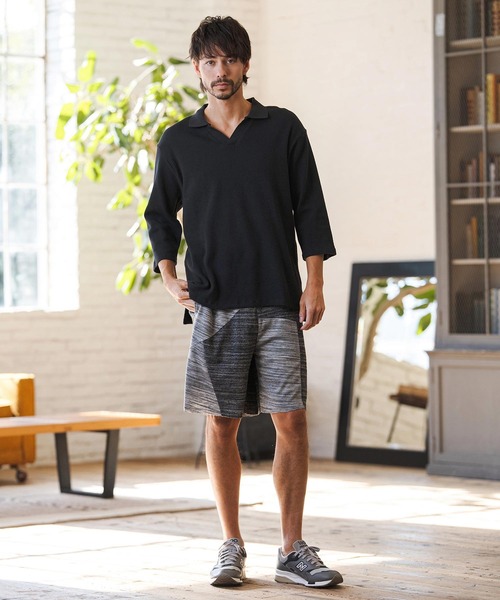 CAMBIO(カンビオ)の「ms6400- Honeycomb Waffle 3-4 Sleeve Skipper Polo Shirts スキッパーポロシャツ(S64026cmb)(ポロシャツ・メンズ・ホワイト/ブラック/チャコールグレー・S/M/L)」の15枚目の写真