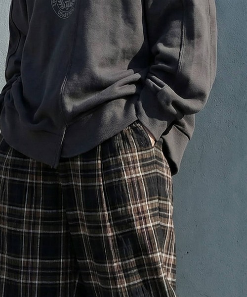 antiqua(アンティカ)の「インド綿 チェック柄 ワイドパンツ(その他パンツ・レディース・ブラック系その他/ブルー系その他・MEDIUM/LARGE)」の18枚目の写真