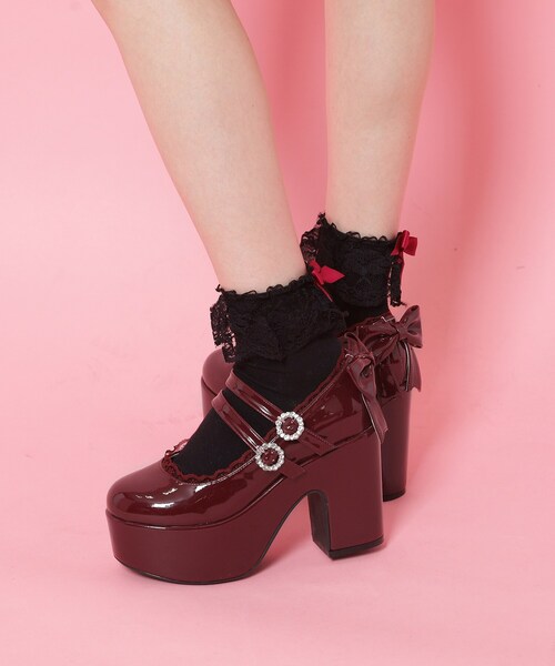 cs T&P（シーエスティーアンドピー）の「厚底バックリボンパンプス（パンプス・レディース・ワイン系3/アイボリー系1/ブラック系1・S/M/L/LL）」の7枚目の写真