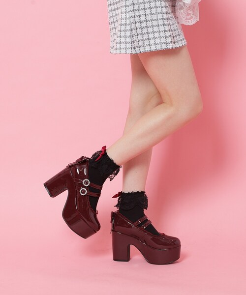 cs T&P（シーエスティーアンドピー）の「厚底バックリボンパンプス（パンプス・レディース・ワイン系3/アイボリー系1/ブラック系1・S/M/L/LL）」の8枚目の写真
