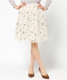 【natural couture NICE CLAUP】小花チュールスカート