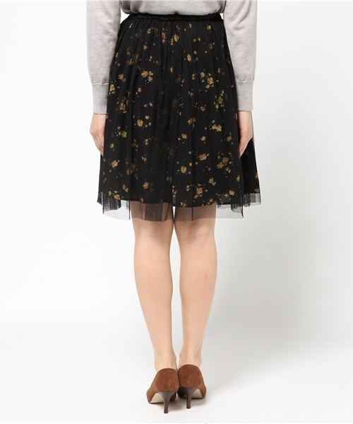 natural couture(ナチュラルクチュール)の「【natural couture NICE CLAUP】小花チュールスカート(スカート・レディース・オフホワイト/ネイビー/ブラック・FREE)」の6枚目の写真
