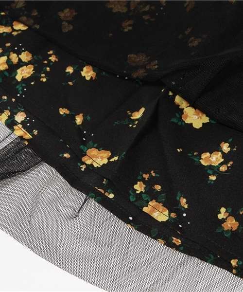 natural couture(ナチュラルクチュール)の「【natural couture NICE CLAUP】小花チュールスカート(スカート・レディース・オフホワイト/ネイビー/ブラック・FREE)」の10枚目の写真